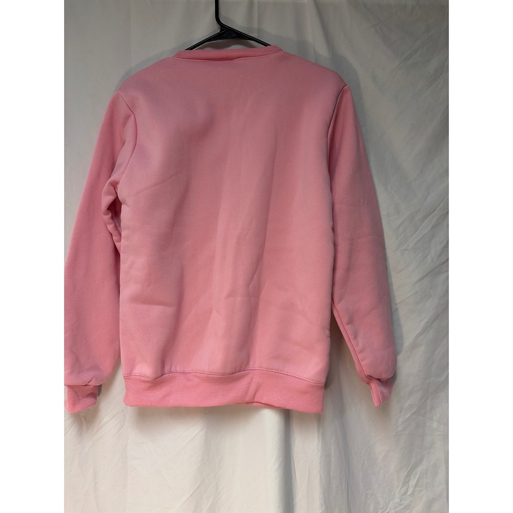 Parke Pink Sweatshirt Red Block Letter Graphic Pullover Crewneck Medium - Picture 3 of 3